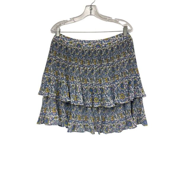 Boden Womens Skirt UK 14 US 10 Mini Multi Floral Print Plisse Layered R0178 NWT - Picture 3 of 11